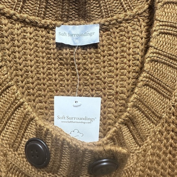 NWT Soft Surroundings Camel City Sweater Wool Blend Shirt Sleeve Cardigan - Picture 8 of 9